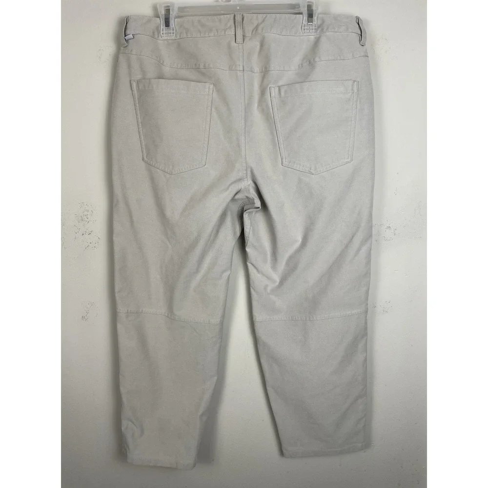 Lululemon ABC Pant Men 36x26‎ Beige Tapered 5 Pocket Commuter Golf Relaxed Fit